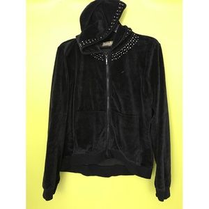 Gramercy Girls Stud Neck Hoodie Velvet Jacket L